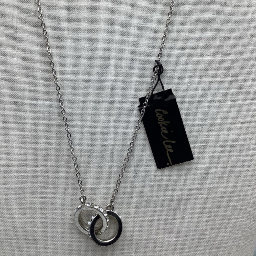 Cookie Lee Rhinestone Rings Necklace